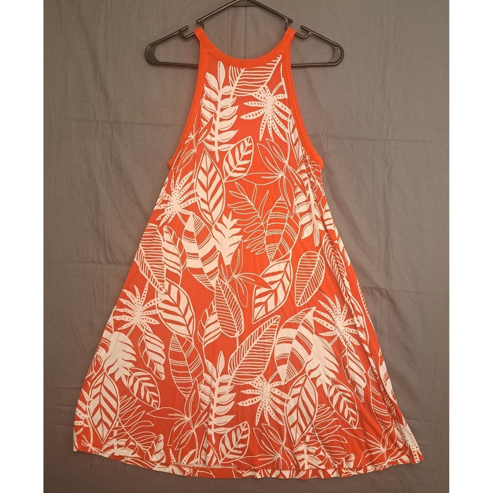 Old Navy Leaf Pattern Sleeveless Dress Women's Size Small Red White
